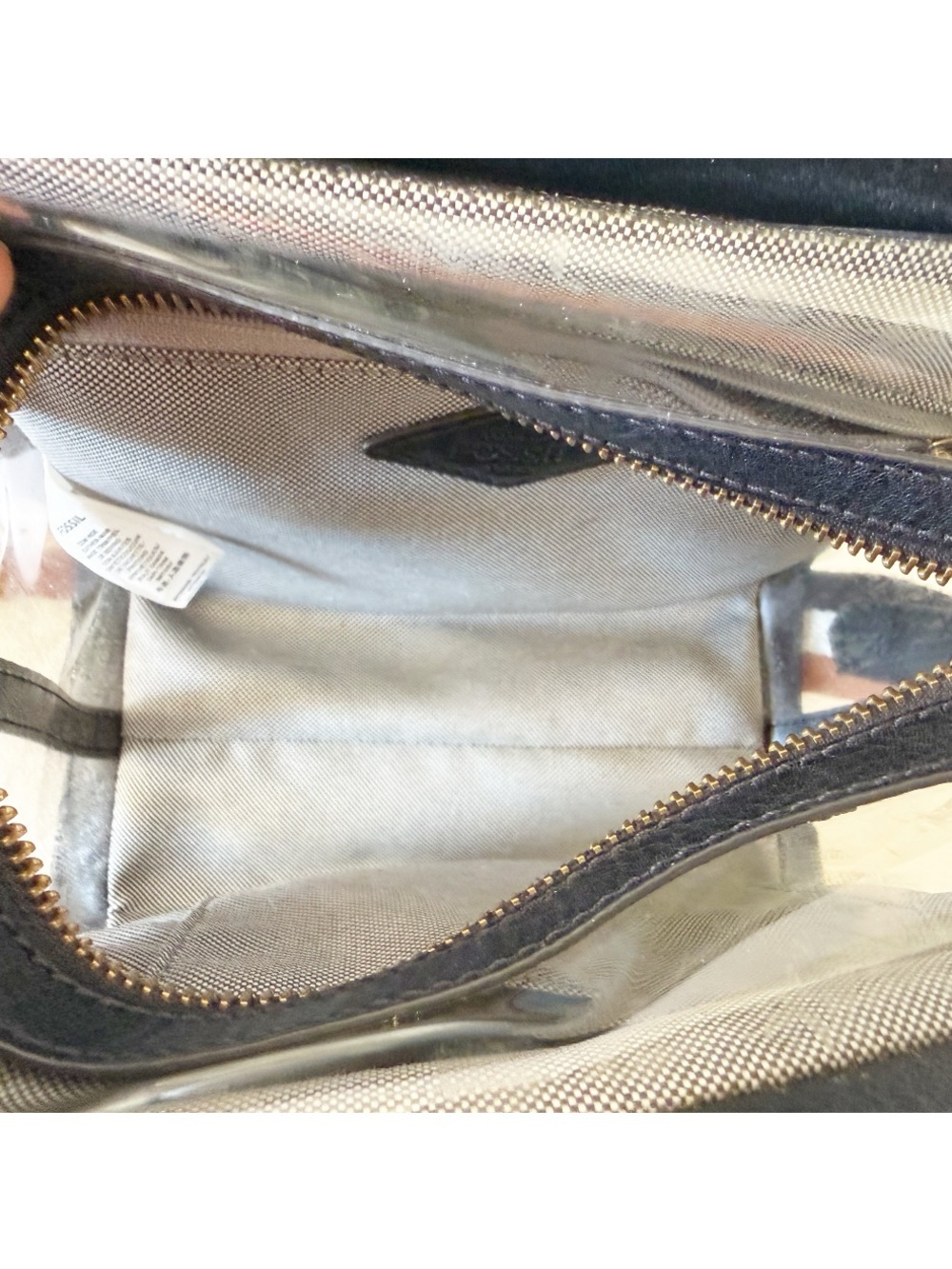 Fossil Hope Bag Leather Top-Handle Crossbody with Striped Strap Black Small - Picture 12 of 15